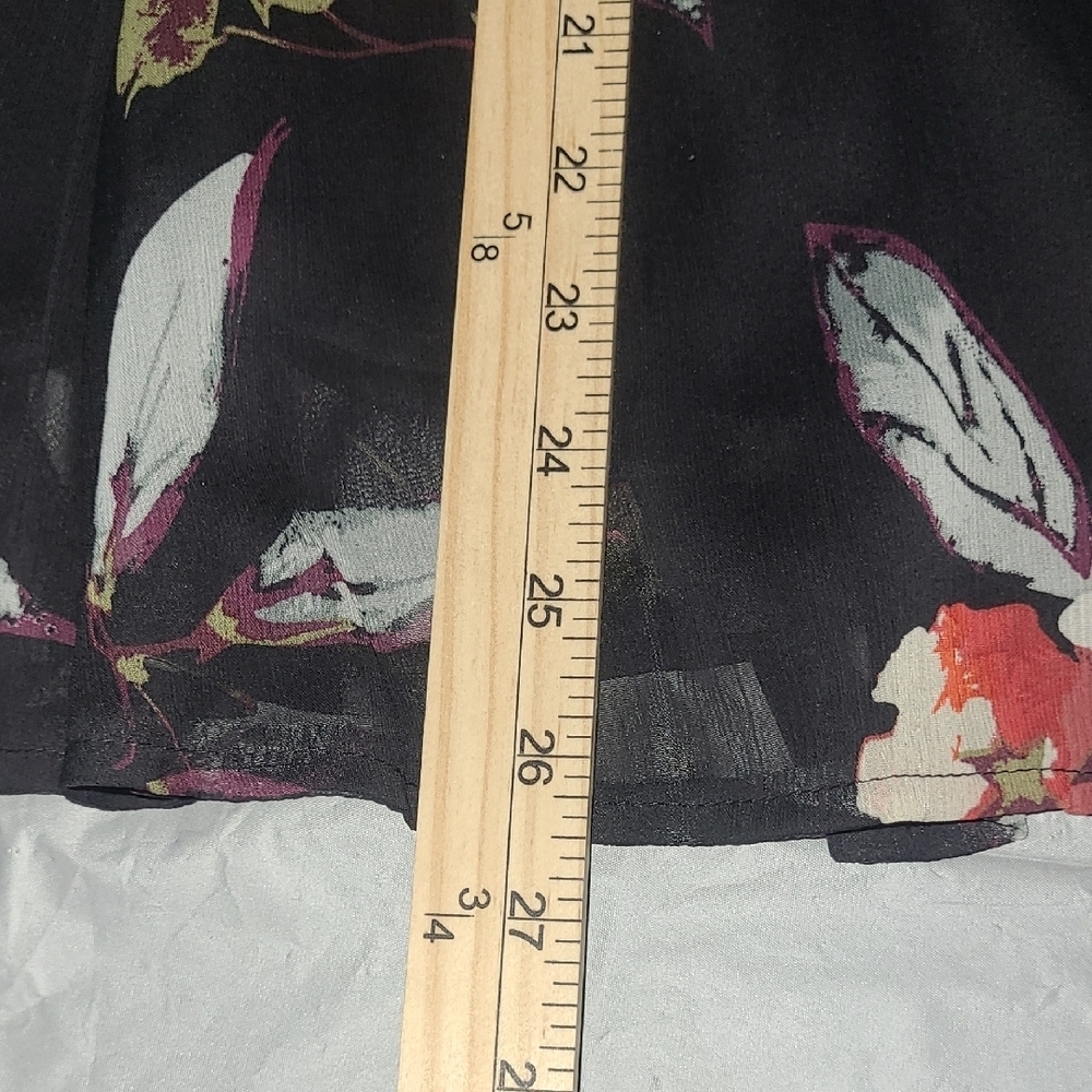 Bubble Skirt Mini Moody Floral Print Whimsigoth A Line Chiffon Lined Zipper EUC - Picture 6 of 12